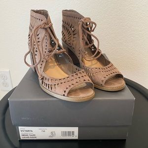 Vince Camuto Block Heel Lace Up Bootie